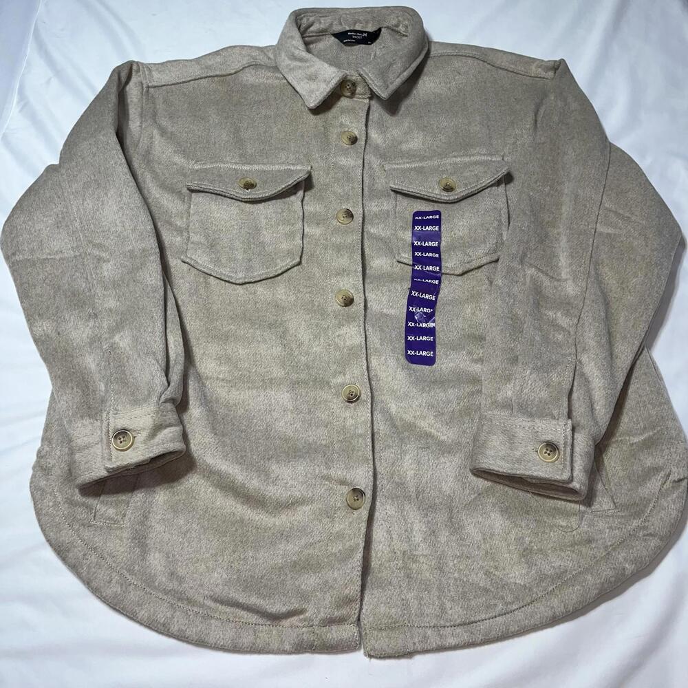 Member’s Mark Shacket Women’s Size XX-Large, Beige NWT Oversized